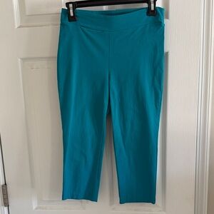 Teal Women's stretch Capri Pants